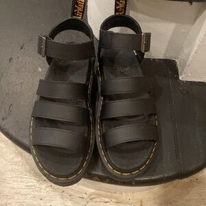 Dr Martens Black Blaire Flatform Sandals GOOD USED CONDITION SIZE 7